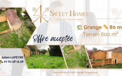 SOUS OFFRE Grange en pierres et terrain à Yvrac