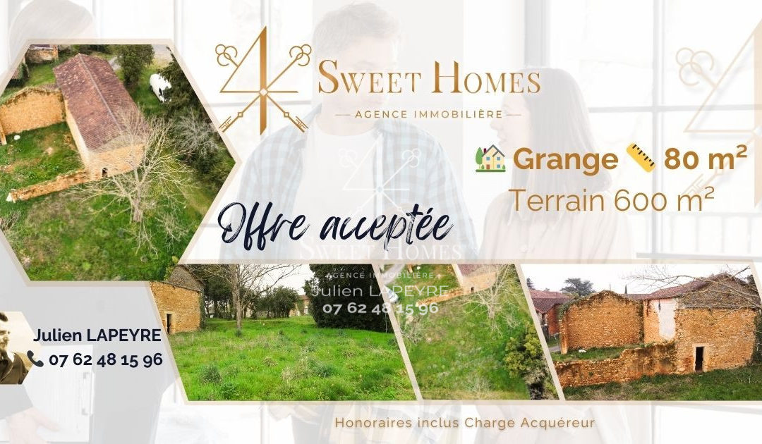Grange en pierres sur terrain constructible