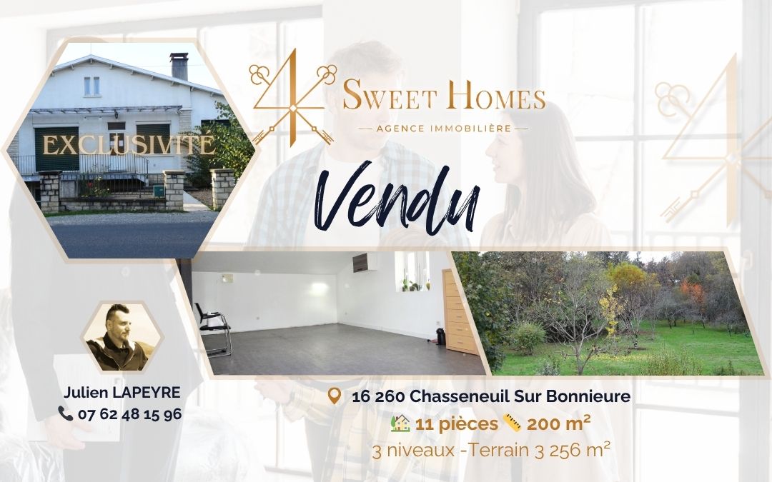VENDU Maison sur Chasseneuil - 4 Sweet Homes, Agence immobilière sur les Charentes et départements limitrophes
