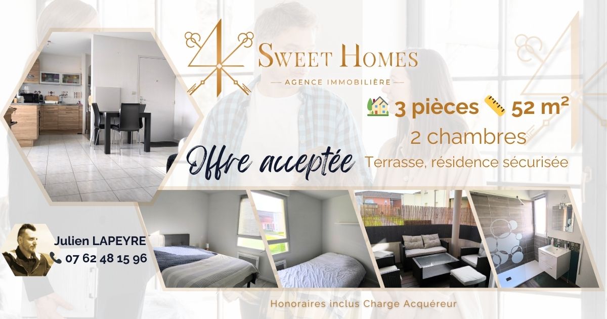 Appartement T2bis à Nersac - 4 Sweet Homes, Agence immobilière sur les Charentes et départements limitrophes