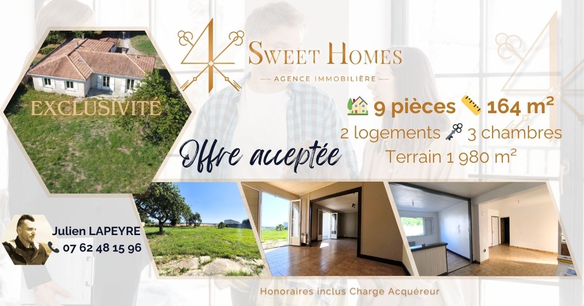 Maison avec 2 logements Grand Angoulême - 4 Sweet Homes, Agence immobilière sur les Charentes et départements limitrophes