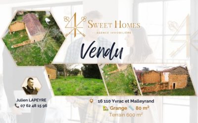 VENDU Grange en pierres et terrain à Yvrac